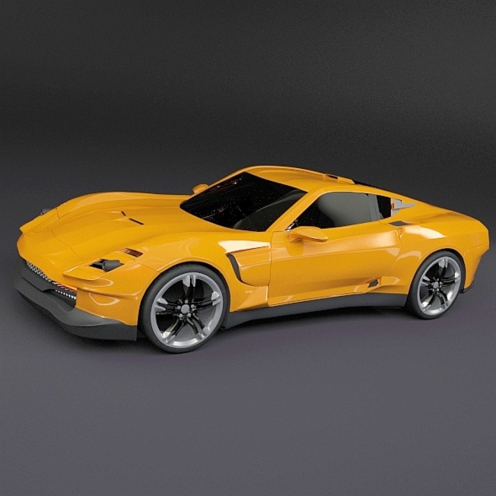 Yellow sports car concept preview image 1